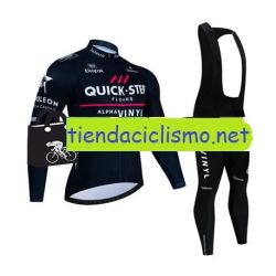 QUICK STEP NEGRO 2022 equipacion de invierno termica, culotte y maillot, Tienda Ciclismo