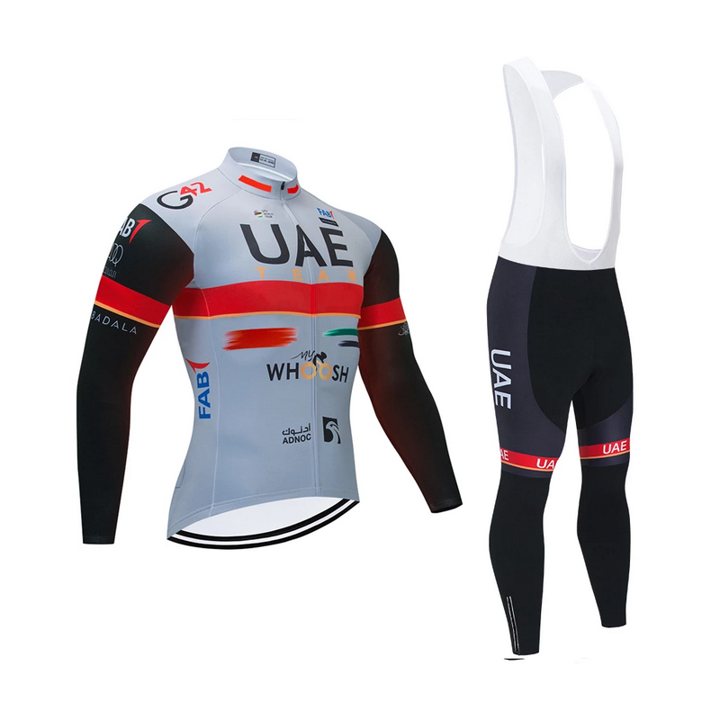 UAE GRIS 2022 equipacion de invierno termica, culotte y maillot, Tienda Ciclismo