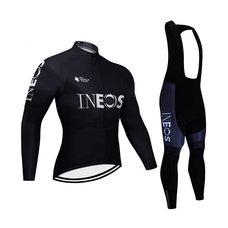 INEOS NEGRO 2022 equipacion de invierno termica, culotte y maillot, Tienda Ciclismo