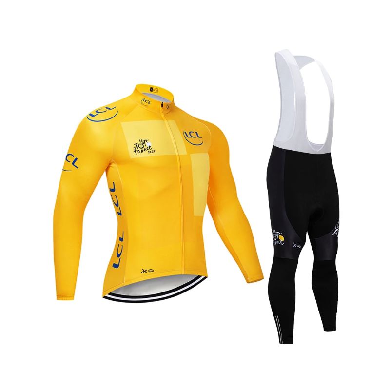 MAILLOT AMARILLO TOUR 2021 equipacion de invierno termica, culotte y maillot, Tienda Ciclismo
